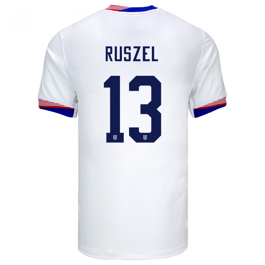 Bambino Maglia Stati Uniti Marcel Ruszel #13 Bianco Kit Gara Home 24-26 Maglietta