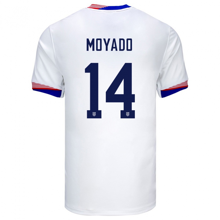 Bambino Maglia Stati Uniti Bryan Moyado #14 Bianco Kit Gara Home 24-26 Maglietta