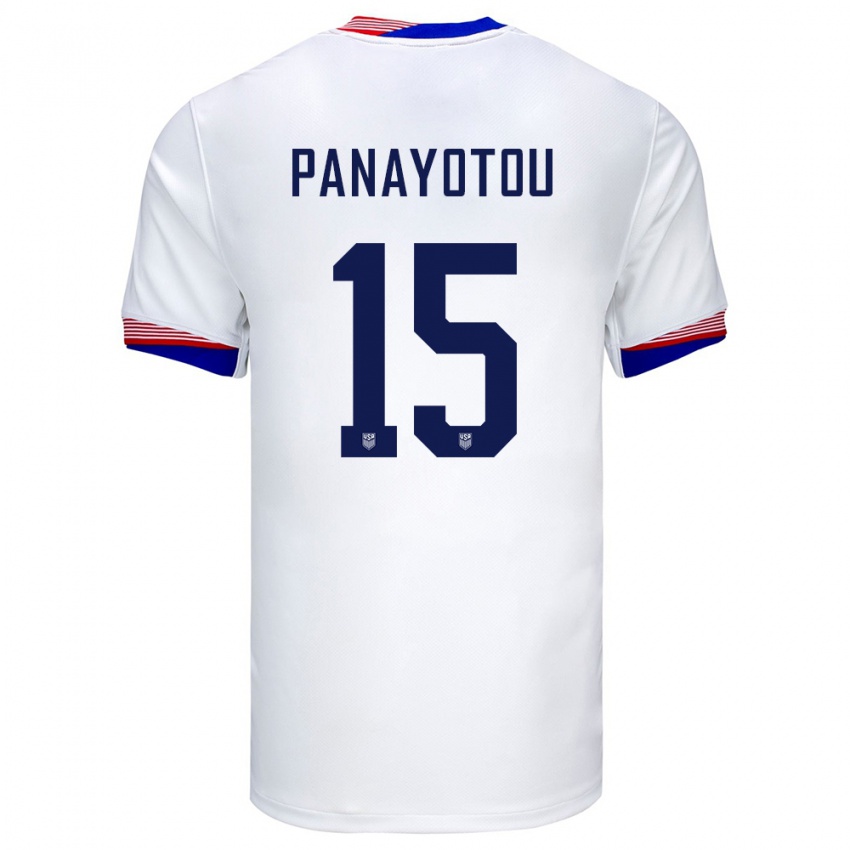 Bambino Maglia Stati Uniti Jack Panayotou #15 Bianco Kit Gara Home 24-26 Maglietta