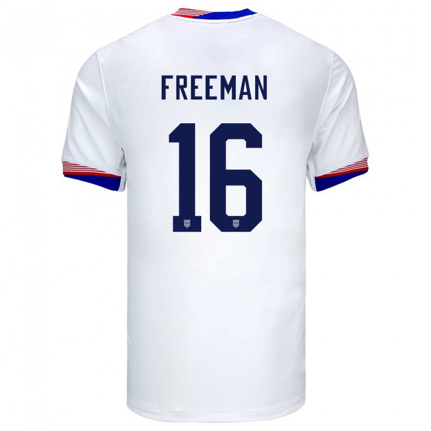 Bambino Maglia Stati Uniti Alex Freeman #16 Bianco Kit Gara Home 24-26 Maglietta