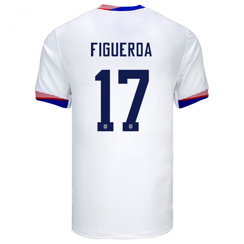 Bambino Maglia Stati Uniti Keyrol Figueroa #17 Bianco Kit Gara Home 24-26 Maglietta