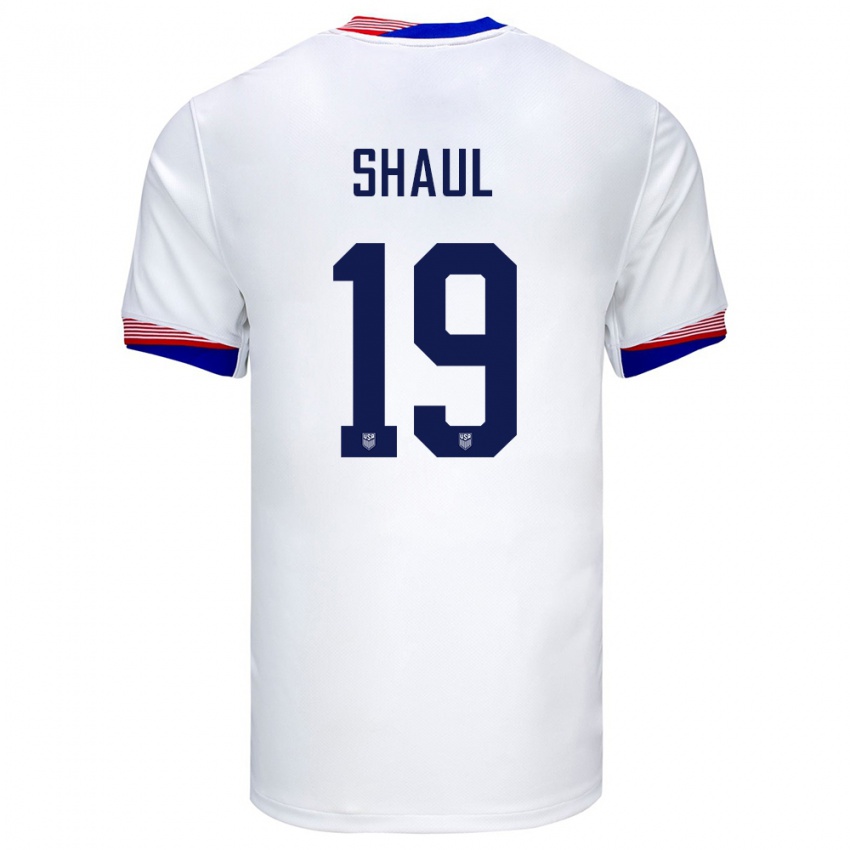 Bambino Maglia Stati Uniti Ian Shaul #19 Bianco Kit Gara Home 24-26 Maglietta