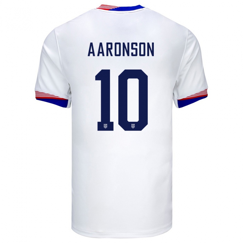 Bambino Maglia Stati Uniti Paxten Aaronson #10 Bianco Kit Gara Home 24-26 Maglietta