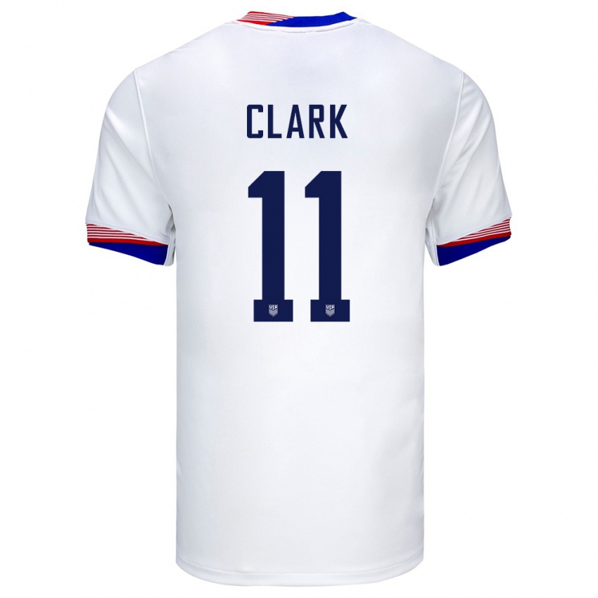 Bambino Maglia Stati Uniti Caden Clark #11 Bianco Kit Gara Home 24-26 Maglietta