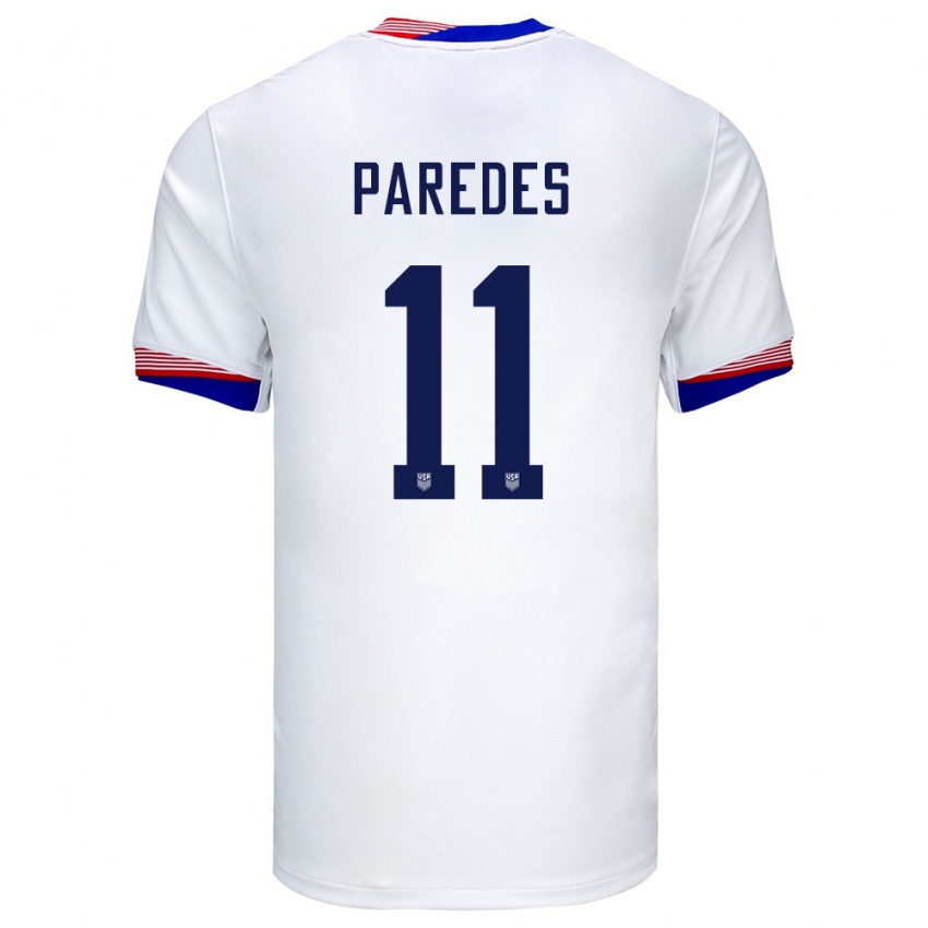 Bambino Maglia Stati Uniti Kevin Paredes #11 Bianco Kit Gara Home 24-26 Maglietta