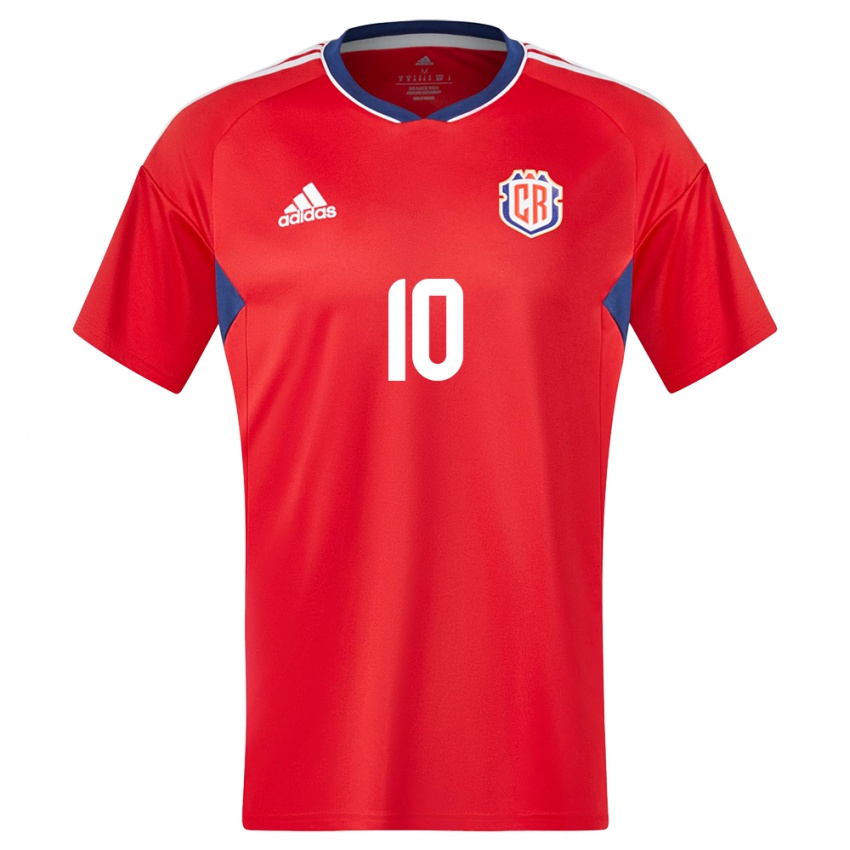 Bambino Maglia Costa Rica Brandon Aguilera #10 Rosso Kit Gara Home 24-26 Maglietta