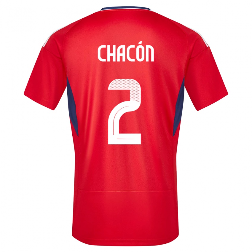 Bambino Maglia Costa Rica Daniel Chacon #2 Rosso Kit Gara Home 24-26 Maglietta