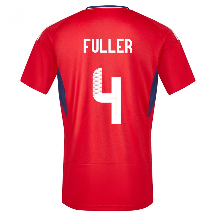 Bambino Maglia Costa Rica Keysher Fuller #4 Rosso Kit Gara Home 24-26 Maglietta