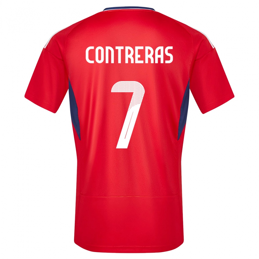 Bambino Maglia Costa Rica Anthony Contreras #7 Rosso Kit Gara Home 24-26 Maglietta