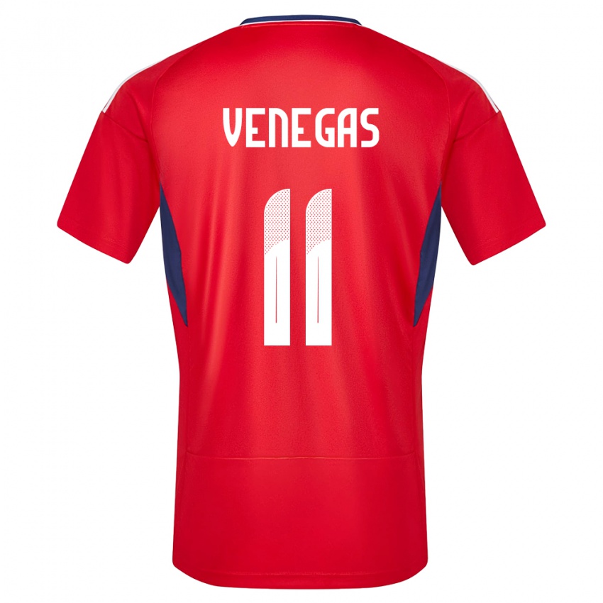 Bambino Maglia Costa Rica Johan Venegas #11 Rosso Kit Gara Home 24-26 Maglietta