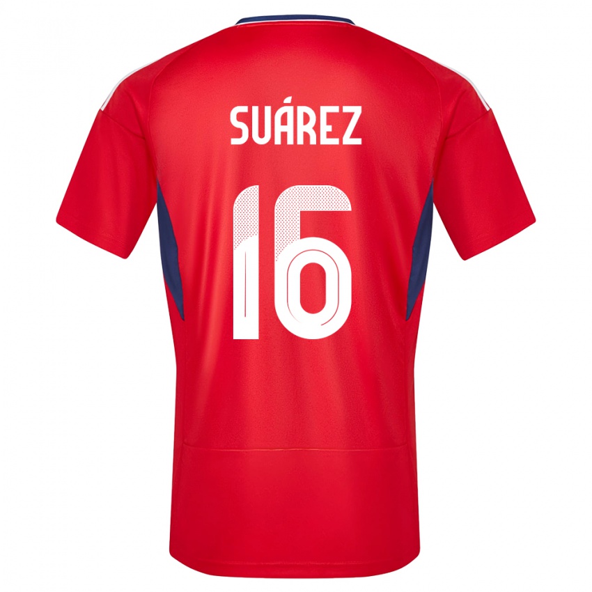 Bambino Maglia Costa Rica Aaron Suarez #16 Rosso Kit Gara Home 24-26 Maglietta