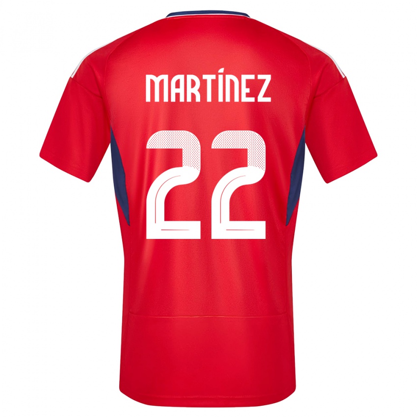 Bambino Maglia Costa Rica Carlos Martinez #22 Rosso Kit Gara Home 24-26 Maglietta