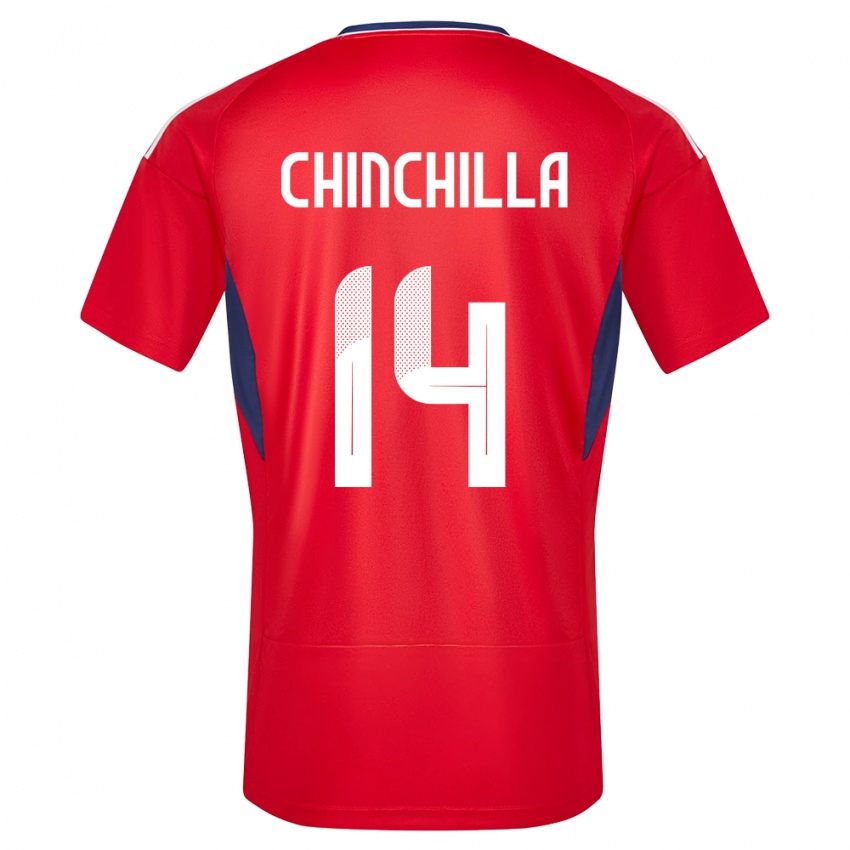 Bambino Maglia Costa Rica Priscila Chinchilla #14 Rosso Kit Gara Home 24-26 Maglietta