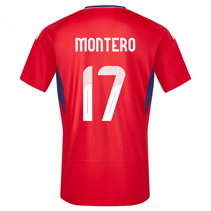 Bambino Maglia Costa Rica Michelle Montero #17 Rosso Kit Gara Home 24-26 Maglietta