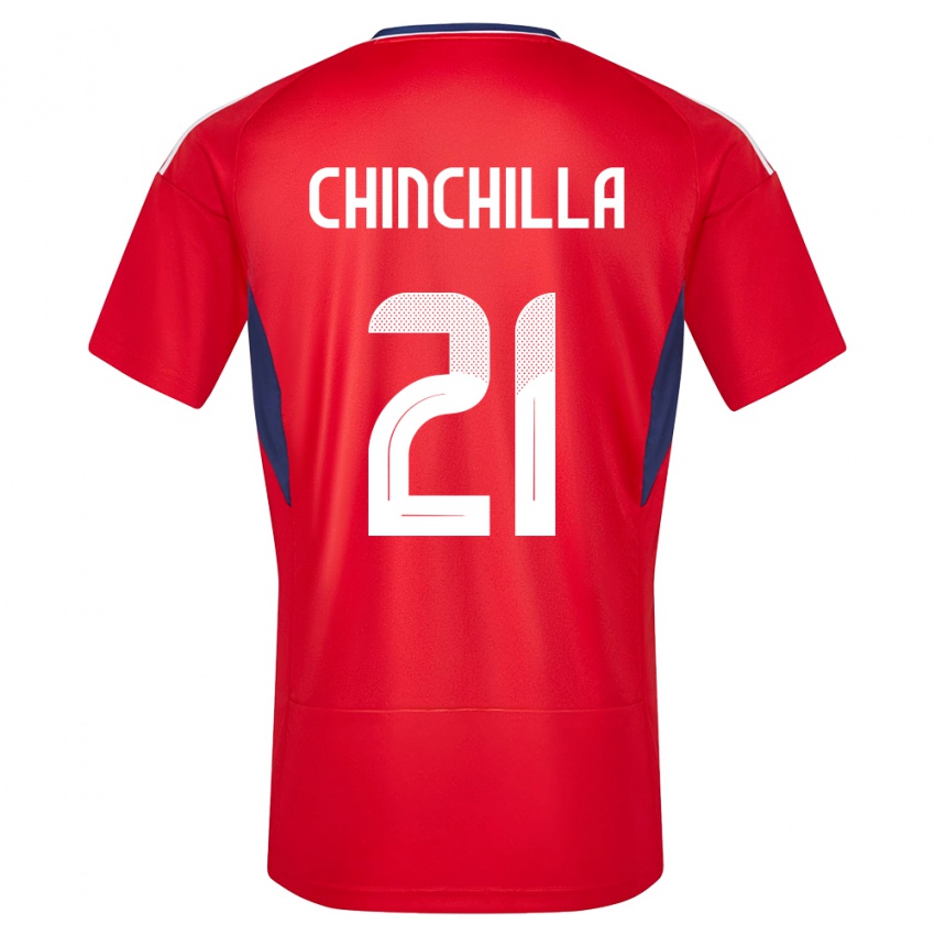 Bambino Maglia Costa Rica Viviana Chinchilla #21 Rosso Kit Gara Home 24-26 Maglietta