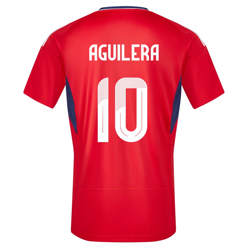 Bambino Maglia Costa Rica Brandon Aguilera #10 Rosso Kit Gara Home 24-26 Maglietta