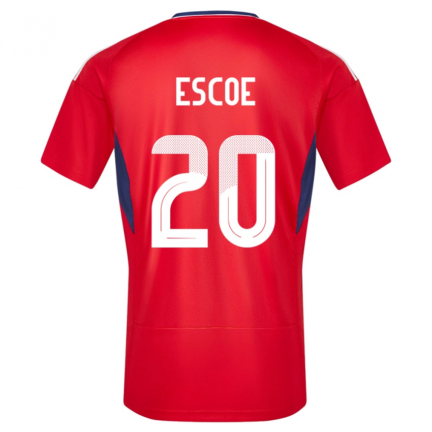 Bambino Maglia Costa Rica Enyel Escoe #20 Rosso Kit Gara Home 24-26 Maglietta