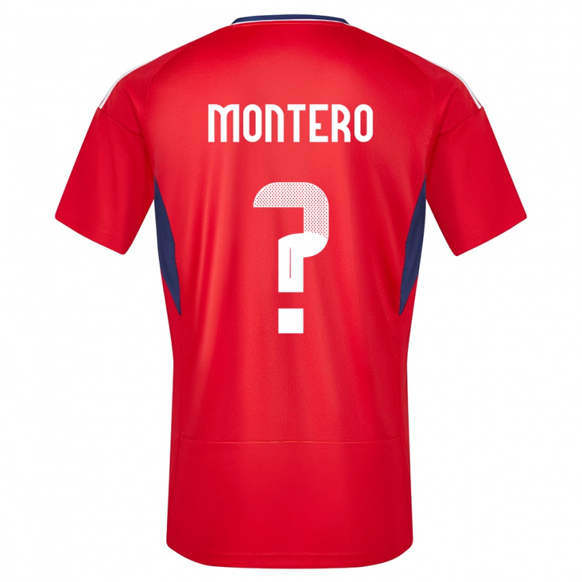 Bambino Maglia Costa Rica Claudio Montero #0 Rosso Kit Gara Home 24-26 Maglietta