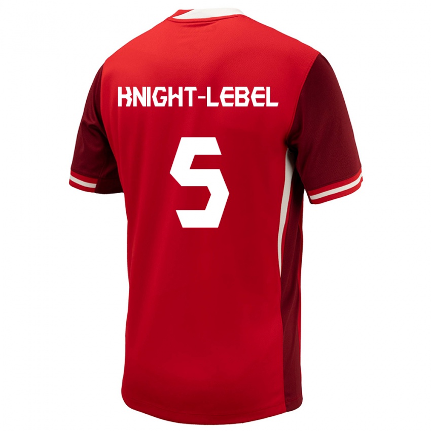 Bambino Maglia Canada Jamie Knight Lebel #5 Rosso Kit Gara Home 24-26 Maglietta