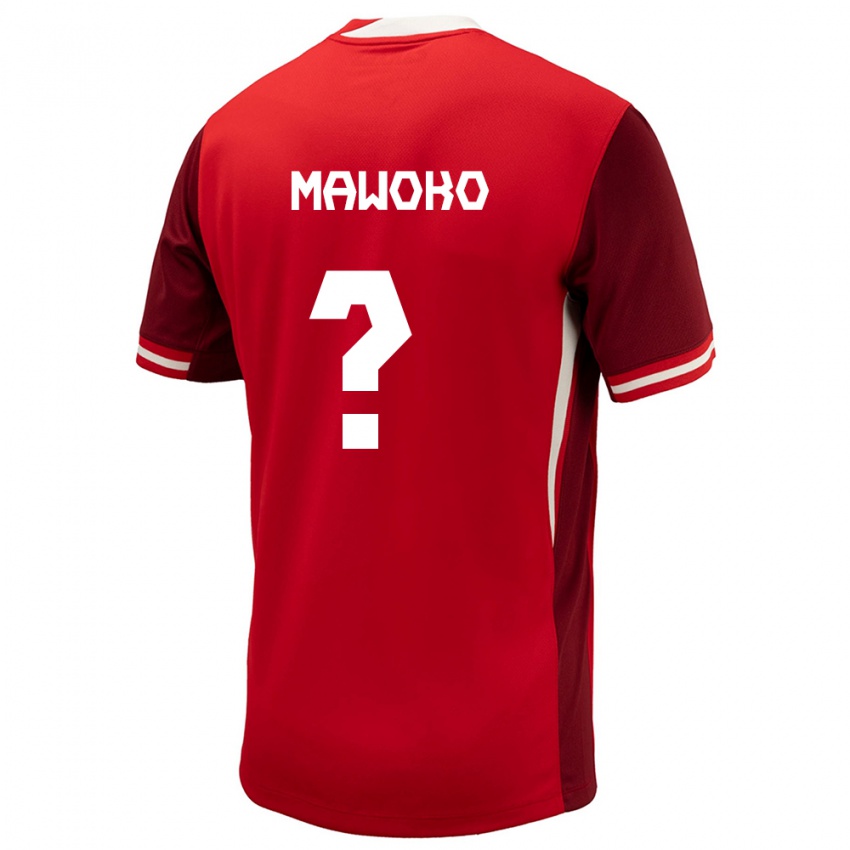 Bambino Maglia Canada Kundai Mawoko #0 Rosso Kit Gara Home 24-26 Maglietta