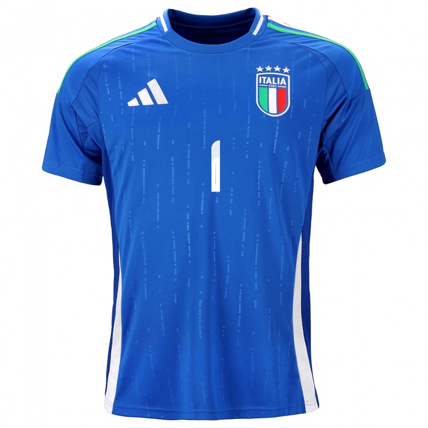 Bambino Maglia Italia Gianluigi Donnarumma #1 Blu Kit Gara Home 24-26 Maglietta