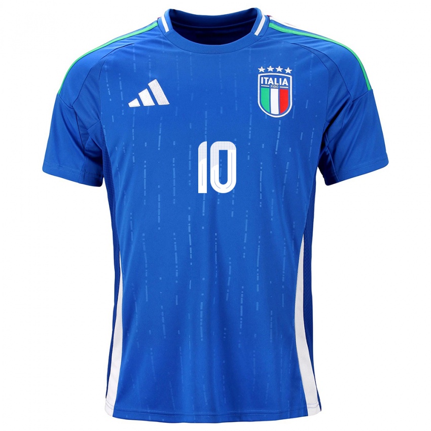 Bambino Maglia Italia Cristiana Girelli #10 Blu Kit Gara Home 24-26 Maglietta