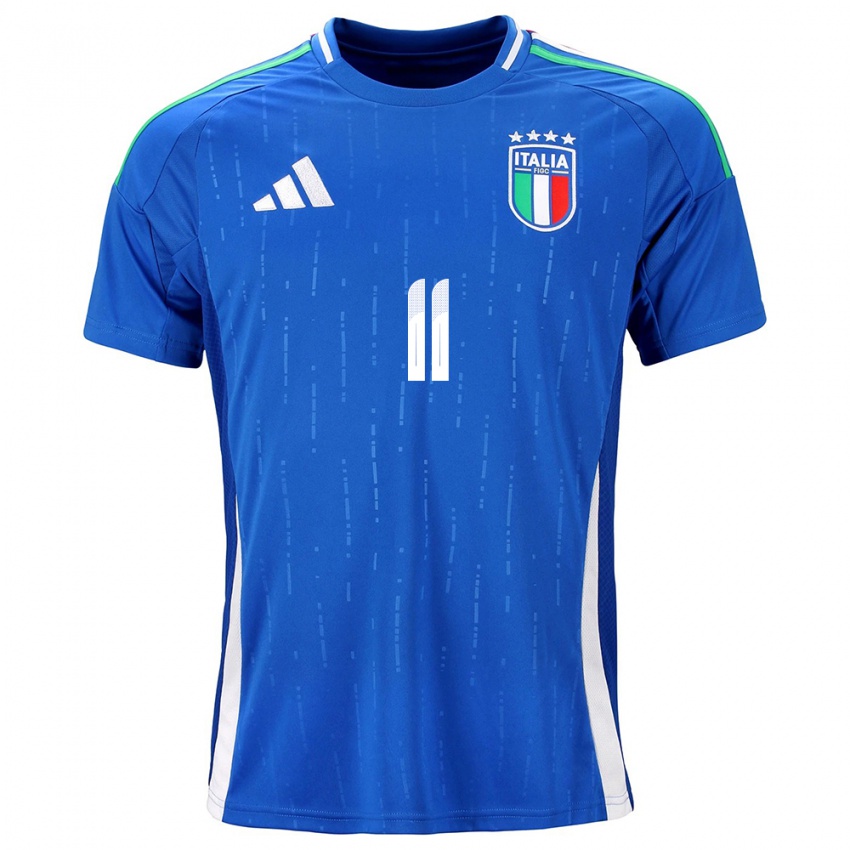 Bambino Maglia Italia Lorenzo Anghelè #11 Blu Kit Gara Home 24-26 Maglietta