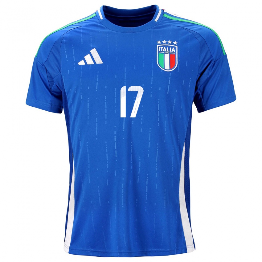 Bambino Maglia Italia Lisa Boattin #17 Blu Kit Gara Home 24-26 Maglietta