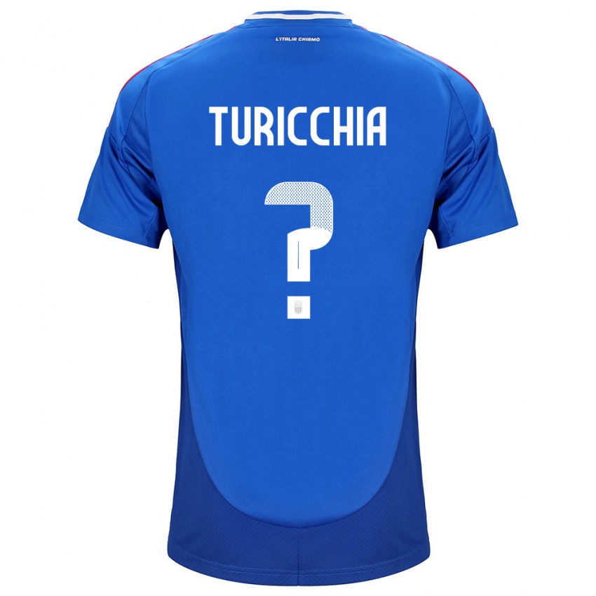 Bambino Maglia Italia Riccardo Turicchia #0 Blu Kit Gara Home 24-26 Maglietta