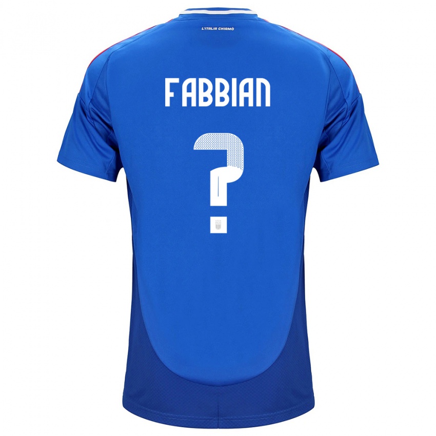 Bambino Maglia Italia Giovanni Fabbian #0 Blu Kit Gara Home 24-26 Maglietta