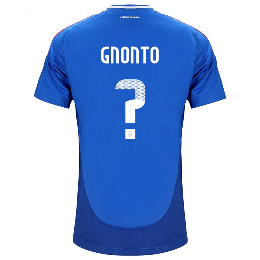 Bambino Maglia Italia Wilfried Gnonto #0 Blu Kit Gara Home 24-26 Maglietta