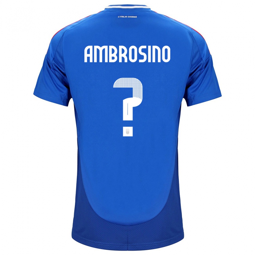 Bambino Maglia Italia Giuseppe Ambrosino #0 Blu Kit Gara Home 24-26 Maglietta