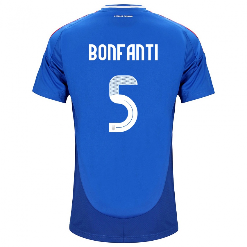 Bambino Maglia Italia Giovanni Bonfanti #5 Blu Kit Gara Home 24-26 Maglietta