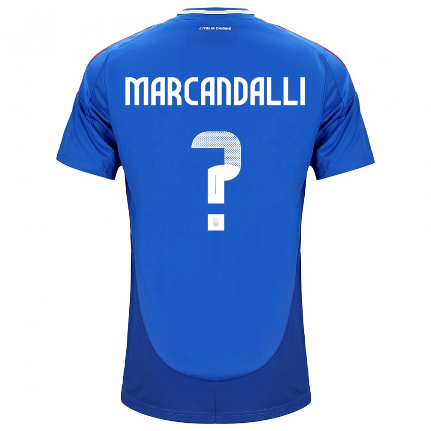 Bambino Maglia Italia Alessandro Marcandalli #0 Blu Kit Gara Home 24-26 Maglietta