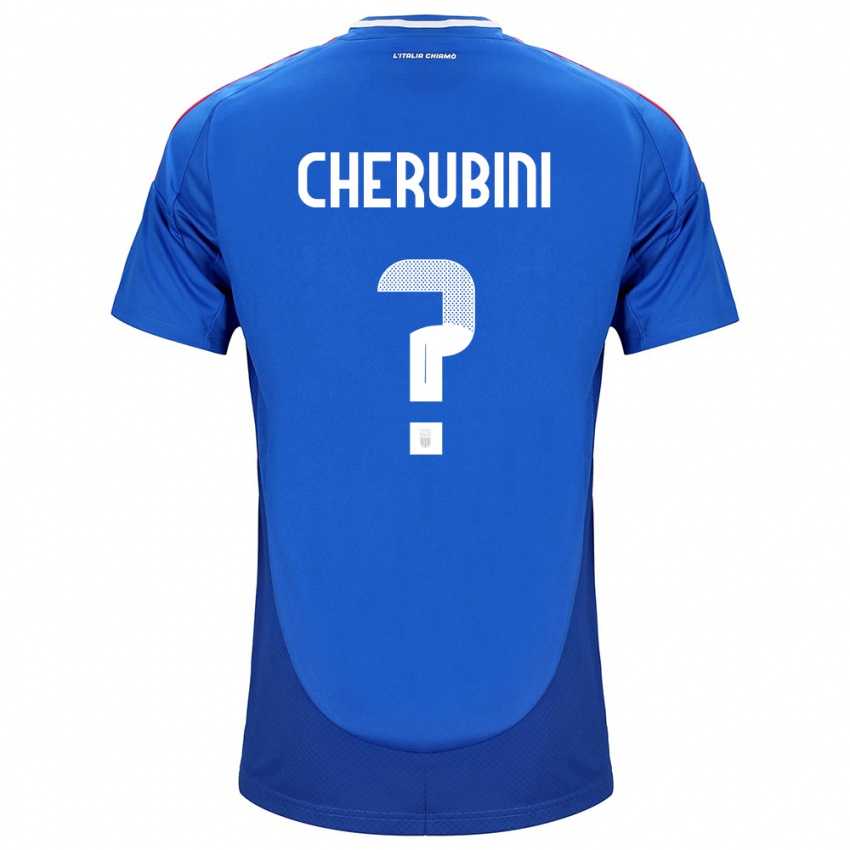 Bambino Maglia Italia Luigi Cherubini #0 Blu Kit Gara Home 24-26 Maglietta