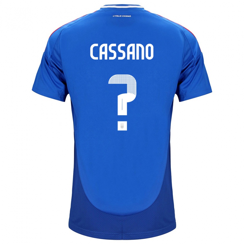 Bambino Maglia Italia Claudio Cassano #0 Blu Kit Gara Home 24-26 Maglietta