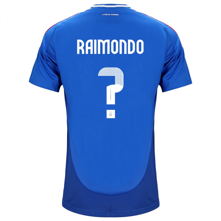 Bambino Maglia Italia Antonio Raimondo #0 Blu Kit Gara Home 24-26 Maglietta