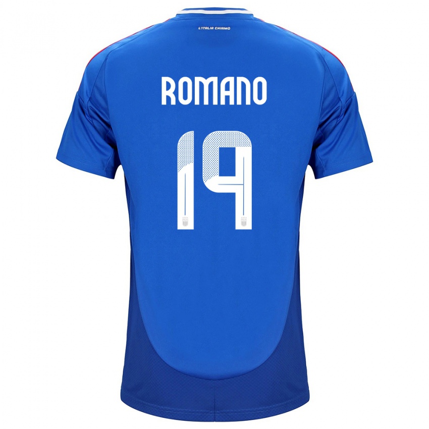 Bambino Maglia Italia Marco Romano #19 Blu Kit Gara Home 24-26 Maglietta