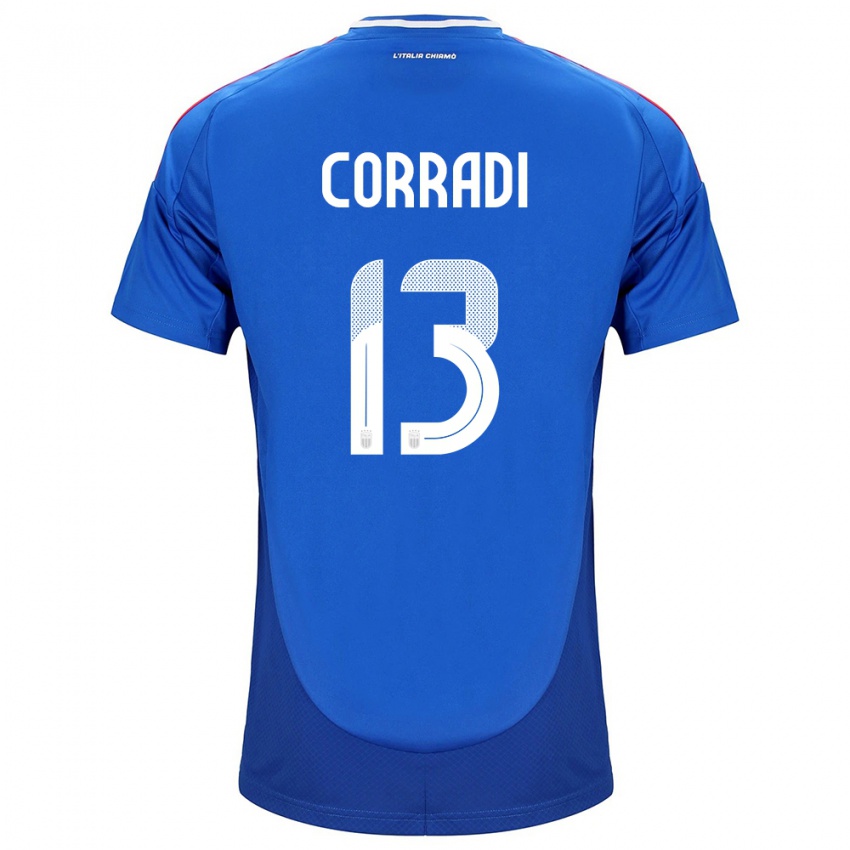 Bambino Maglia Italia Christian Corradi #13 Blu Kit Gara Home 24-26 Maglietta