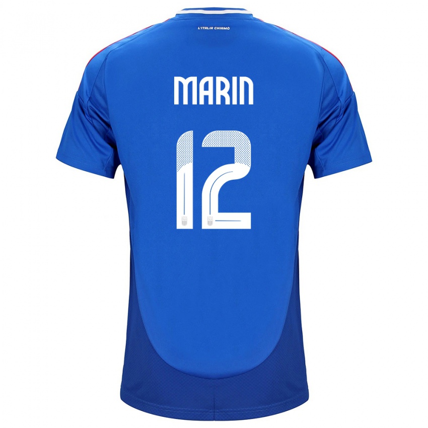 Bambino Maglia Italia Renato Marin #12 Blu Kit Gara Home 24-26 Maglietta