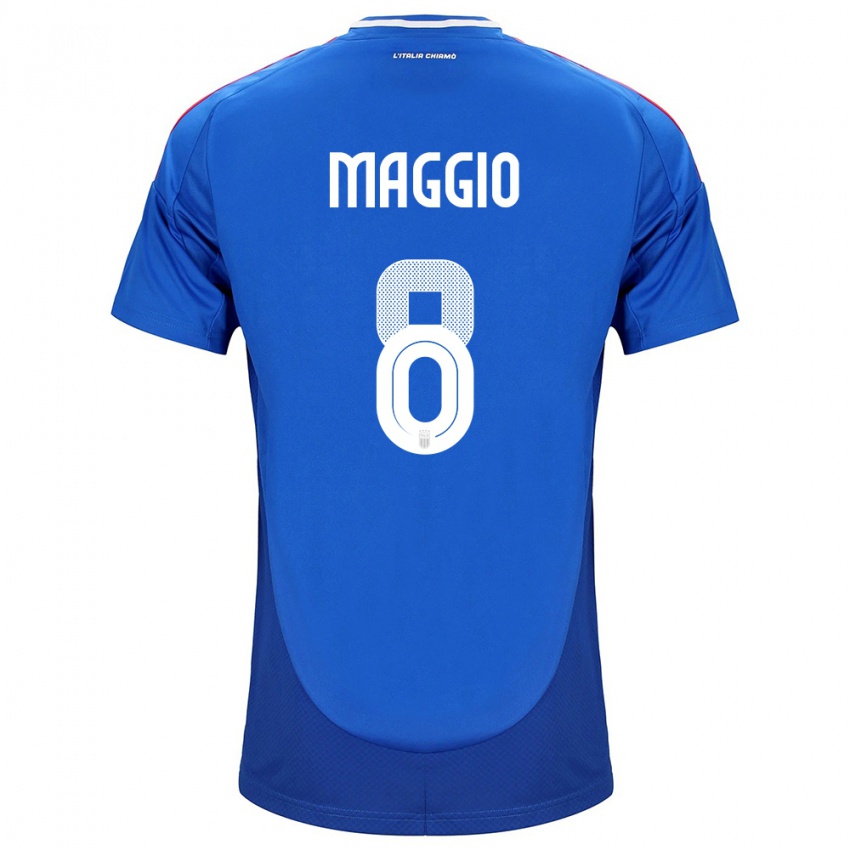 Bambino Maglia Italia Luca Di Maggio #8 Blu Kit Gara Home 24-26 Maglietta