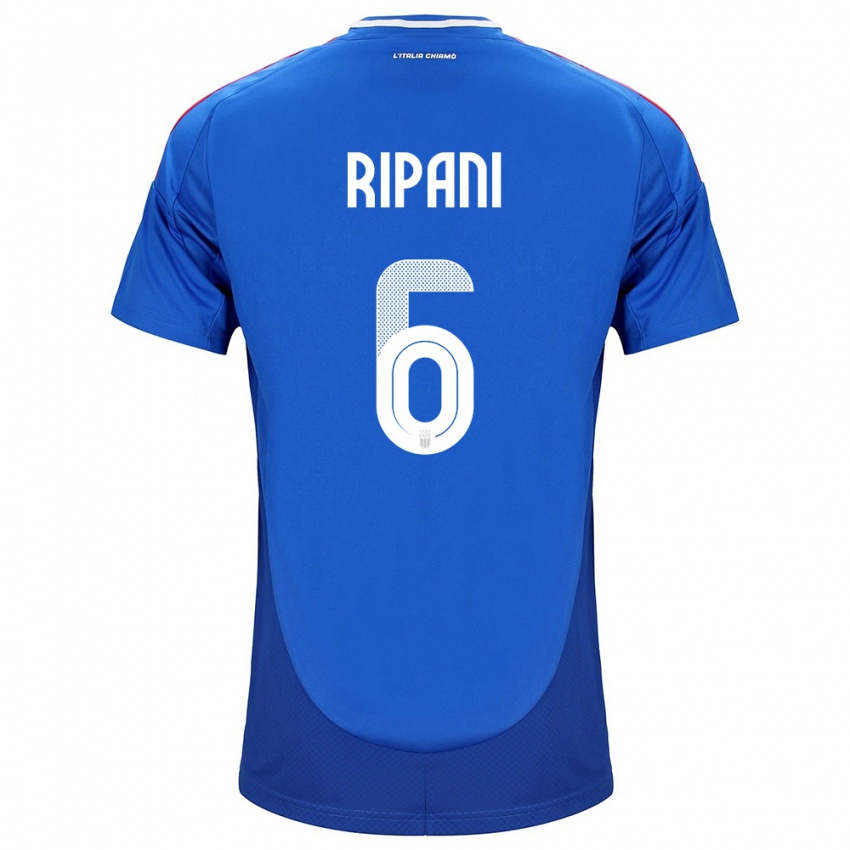 Bambino Maglia Italia Diego Ripani #6 Blu Kit Gara Home 24-26 Maglietta