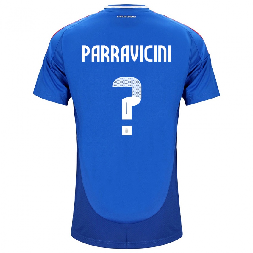 Bambino Maglia Italia Fabio Parravicini #0 Blu Kit Gara Home 24-26 Maglietta