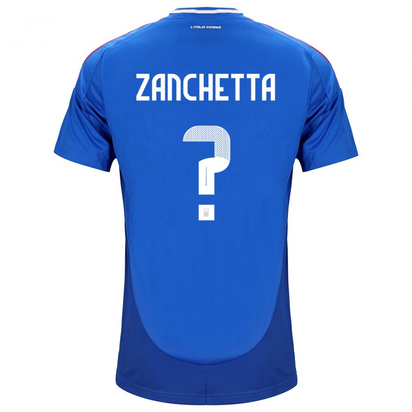 Bambino Maglia Italia Mattia Zanchetta #0 Blu Kit Gara Home 24-26 Maglietta