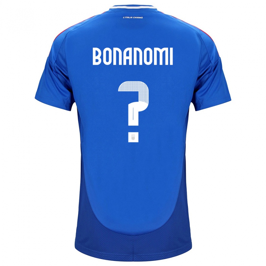 Bambino Maglia Italia Andrea Bonanomi #0 Blu Kit Gara Home 24-26 Maglietta