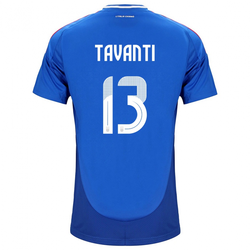 Bambino Maglia Italia Samuele Tavanti #13 Blu Kit Gara Home 24-26 Maglietta