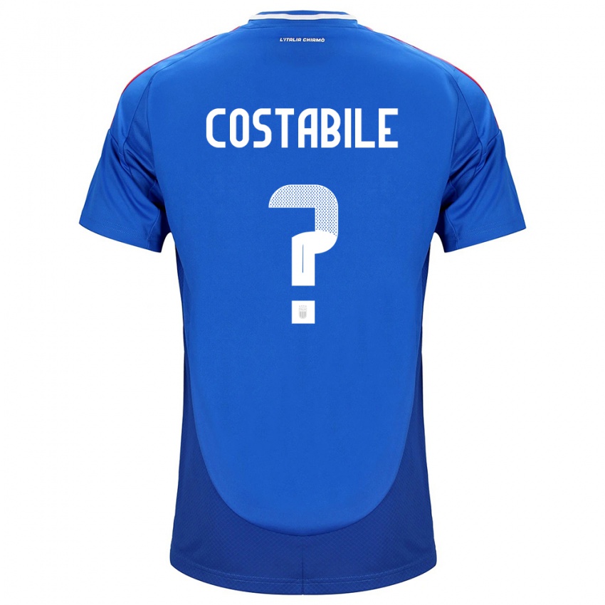 Bambino Maglia Italia Cristian Costabile #0 Blu Kit Gara Home 24-26 Maglietta