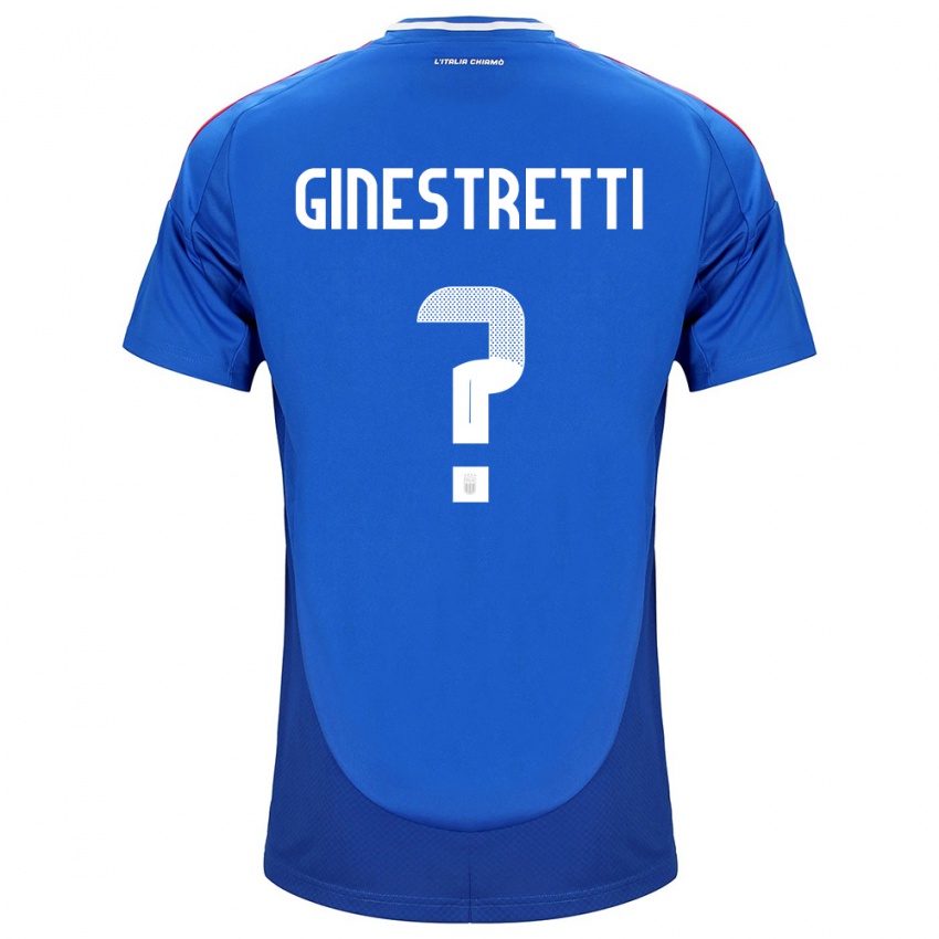 Bambino Maglia Italia Davide Ginestretti #0 Blu Kit Gara Home 24-26 Maglietta