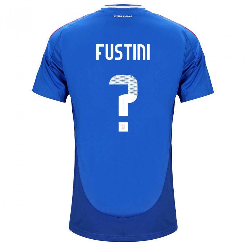 Bambino Maglia Italia Kevin Fustini #0 Blu Kit Gara Home 24-26 Maglietta