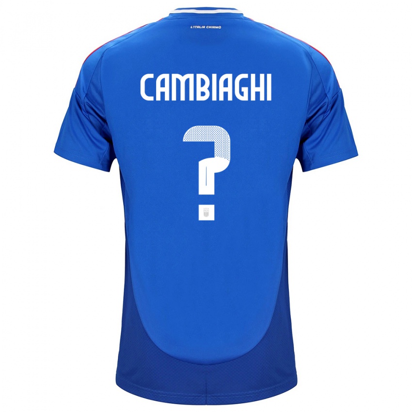 Bambino Maglia Italia Michela Cambiaghi #0 Blu Kit Gara Home 24-26 Maglietta